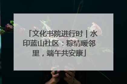 文化书院进行时｜水印蓝山社区：粽情暖邻里，端午共安康